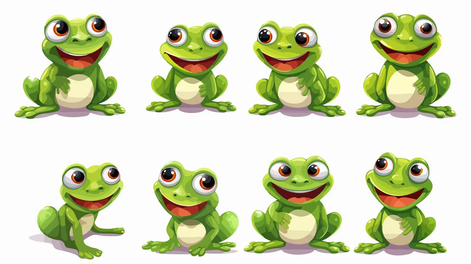 Happy Frog Vector Illustration Set — free download from Dotvec
