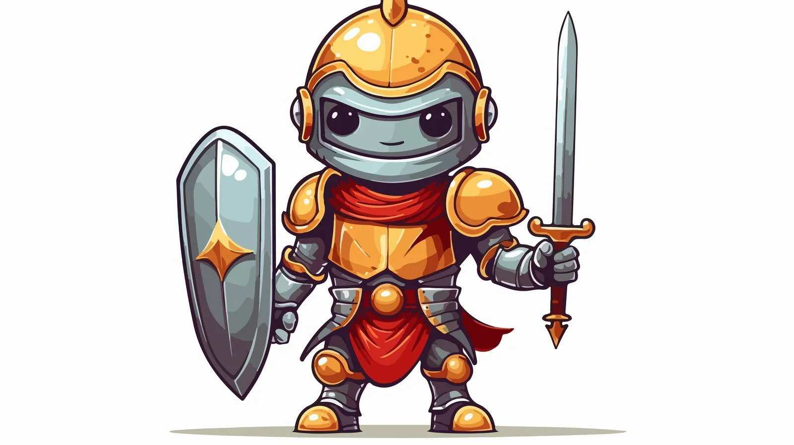 Whimsical Knight with Shield and Sword — free download from Dotvec