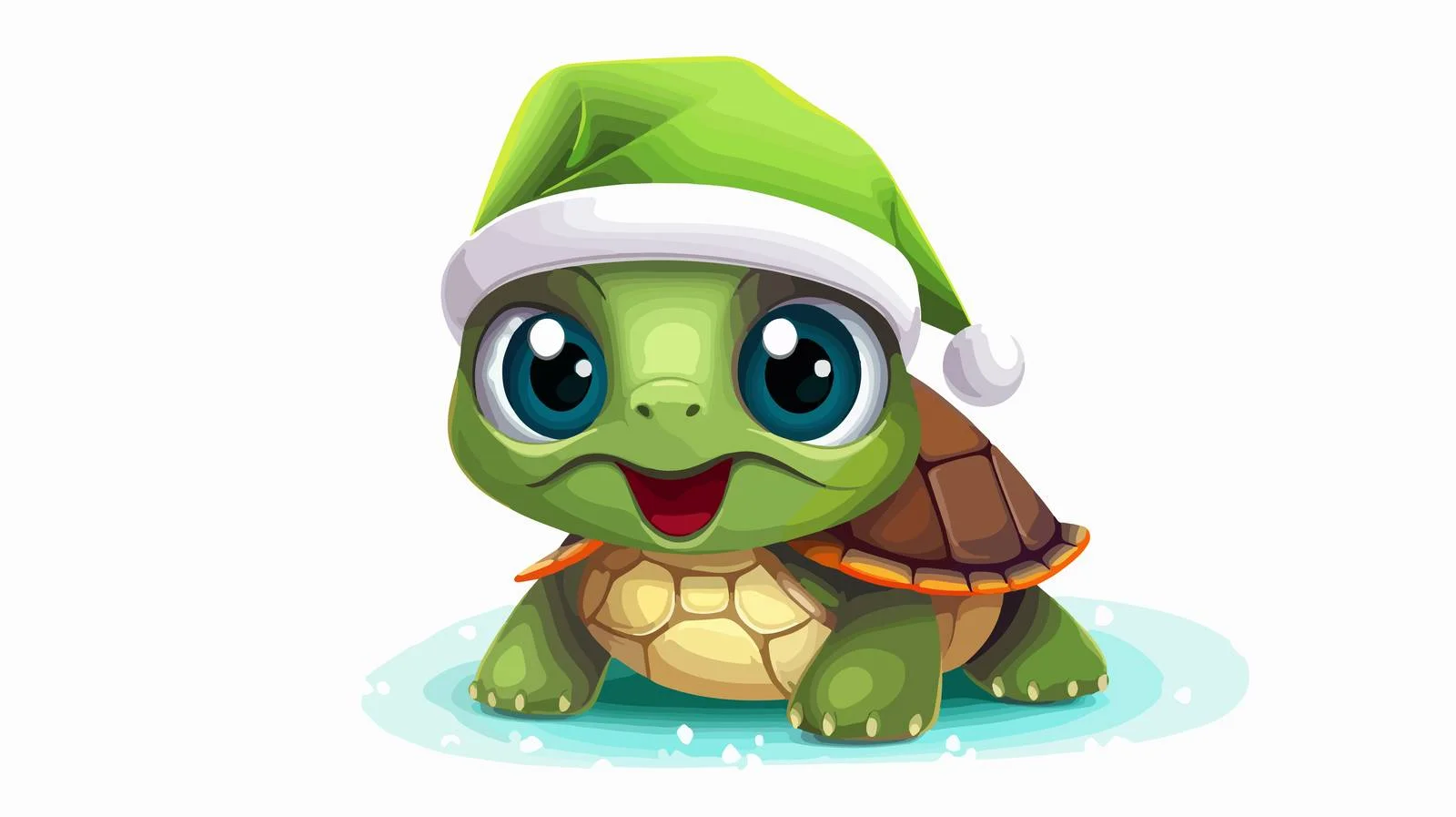 Adorable Baby Turtle in Santa's Hat — free download from Dotvec