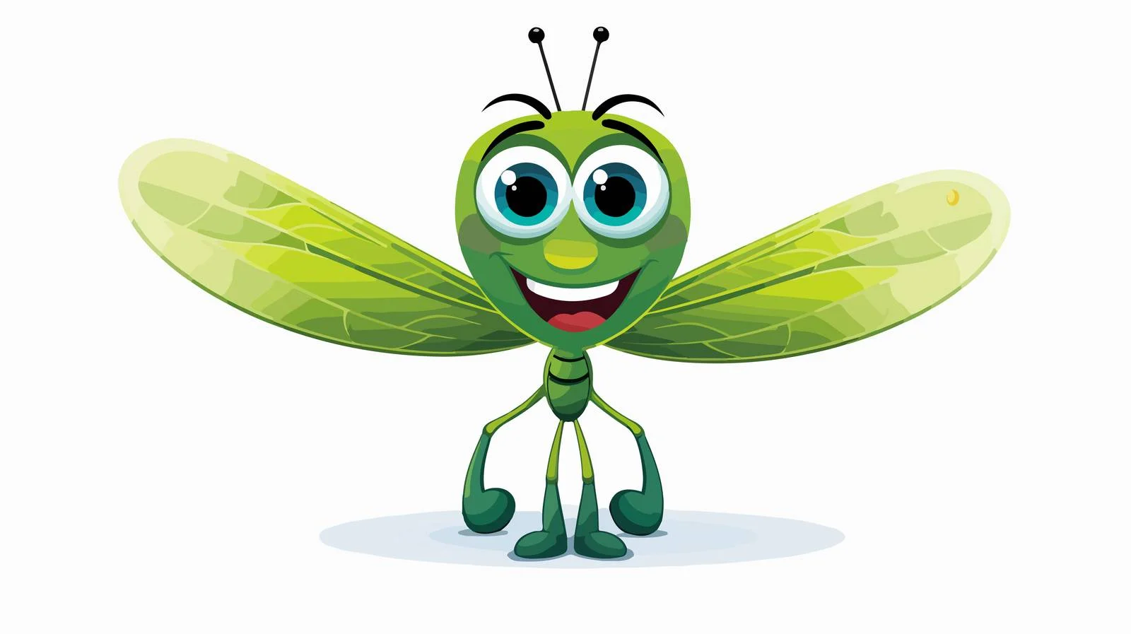 Cheerful Green Dragonfly in Flight — free download from Dotvec