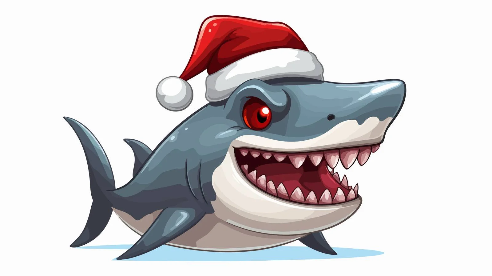 Playful Santa Shark Image — free download from Dotvec