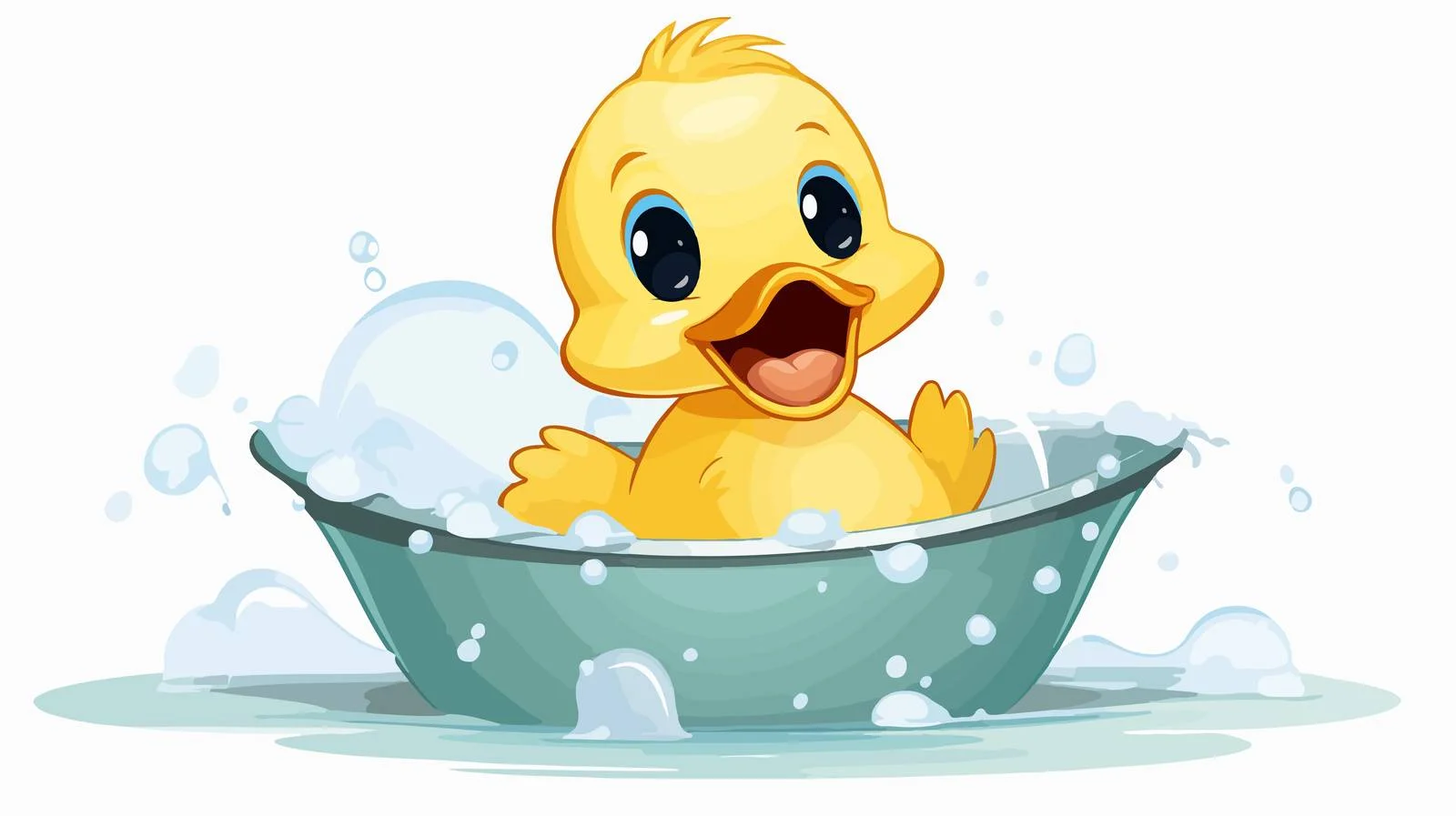 Playful Duck Bath Fun Image — free download from Dotvec