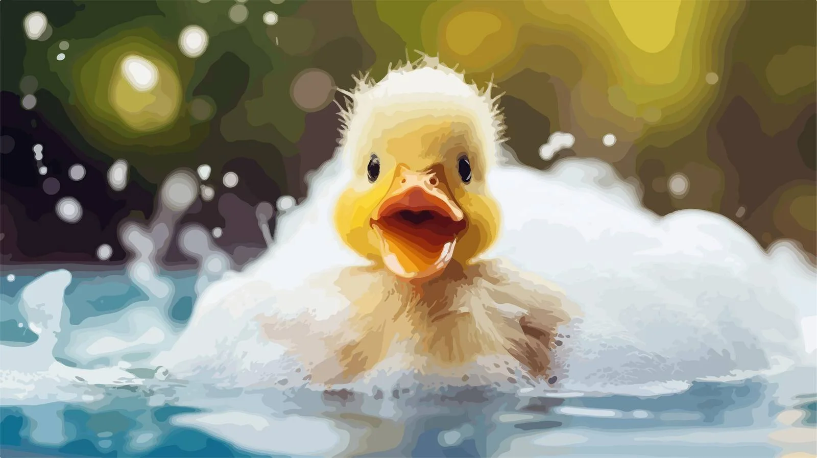 Playful Duck Bathing Bubble — free download from Dotvec