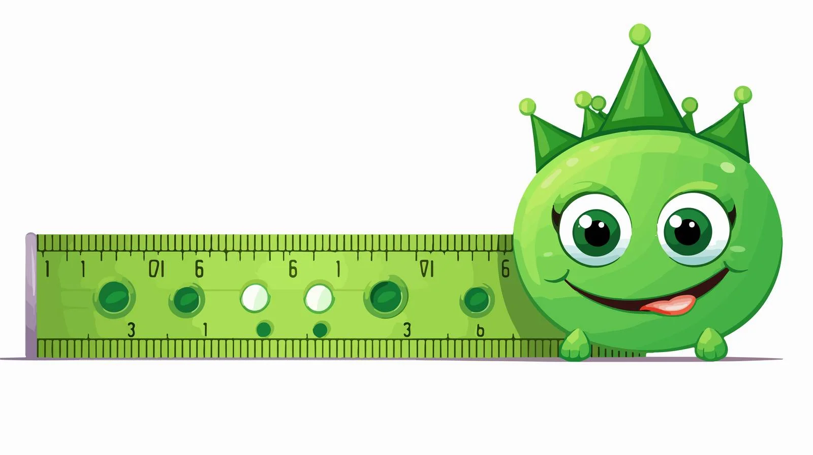 Adorable Cartoon Green Ruler — free download from Dotvec