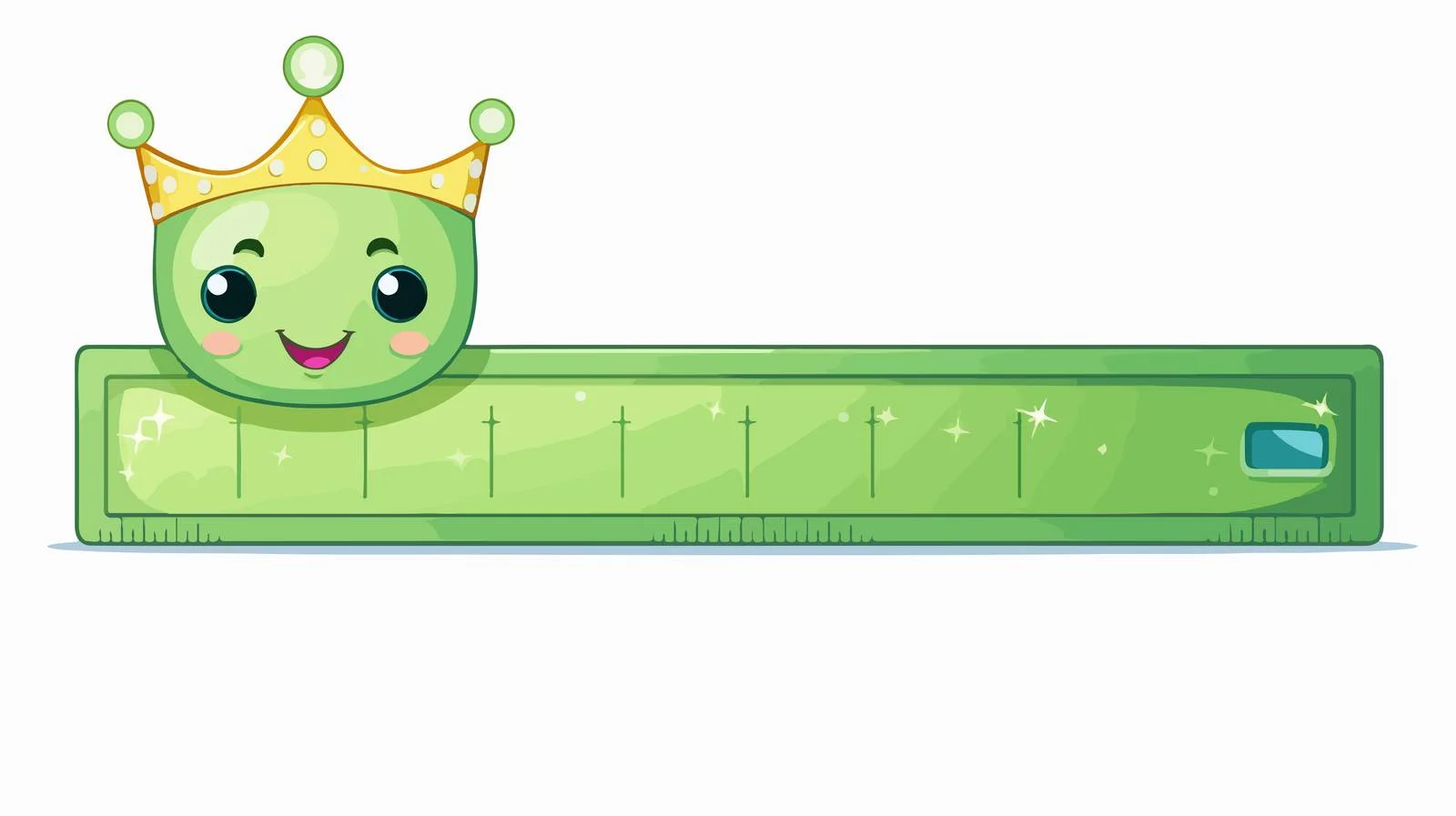 Adorable Cartoon Green Ruler — free download from Dotvec