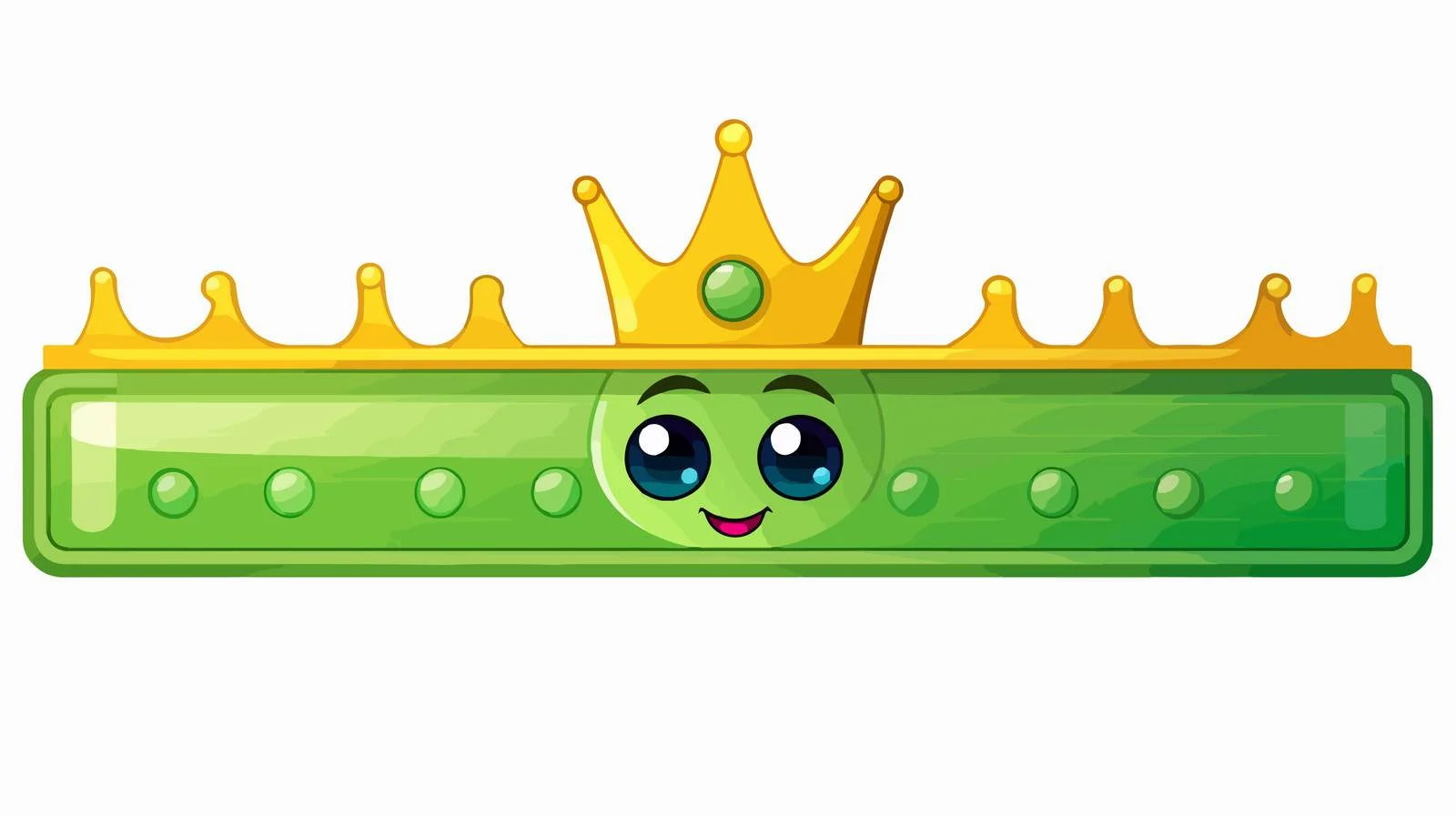 Whimsical Cartoon Green Ruler Illustration — free download from Dotvec