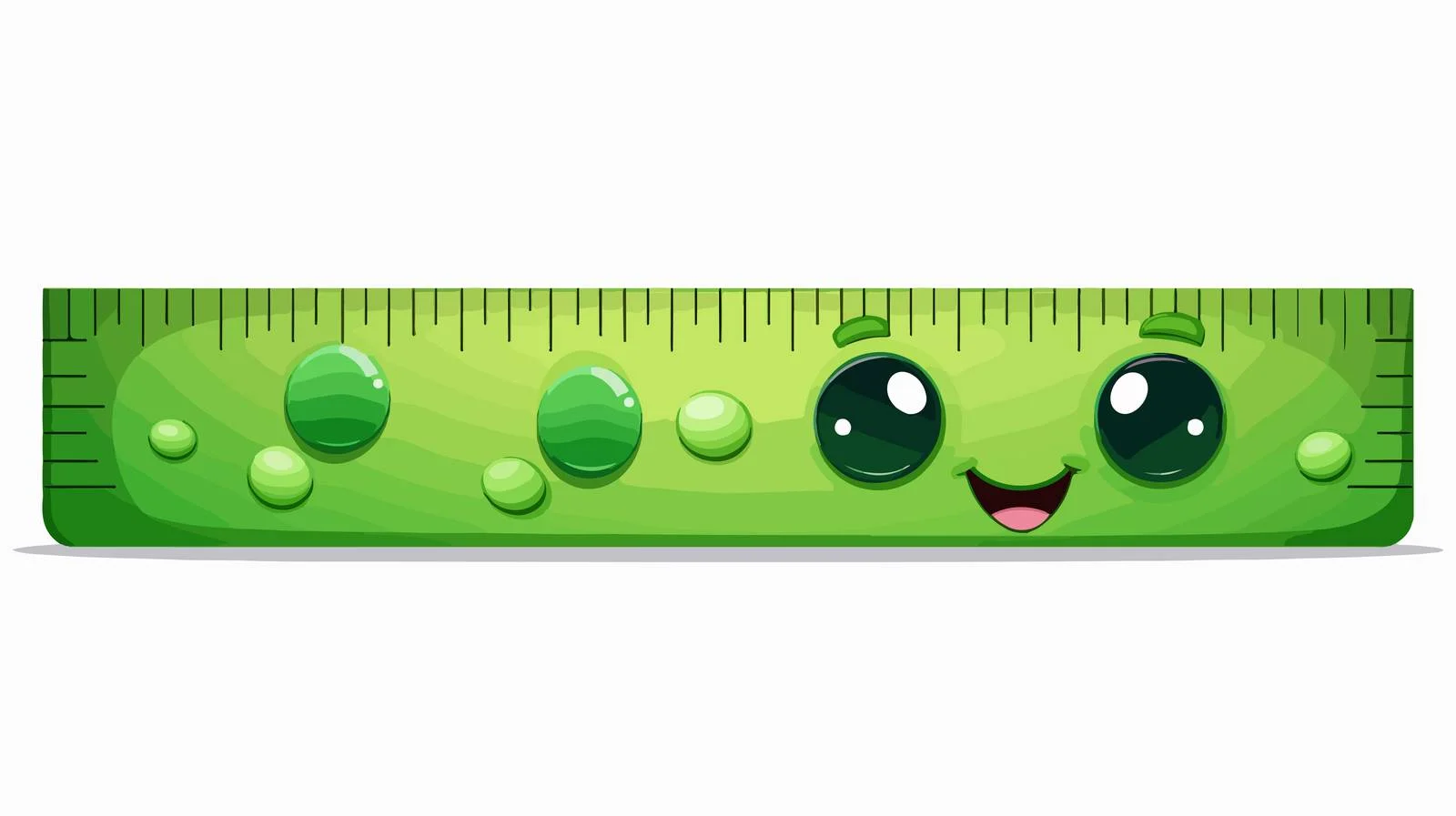 Adorable Cartoon Green Ruler — free download from Dotvec