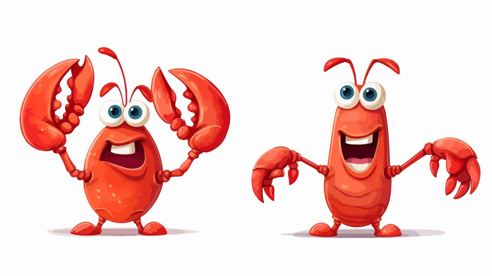 Playful Lobster Posing with Raised Hands — free download from Dotvec