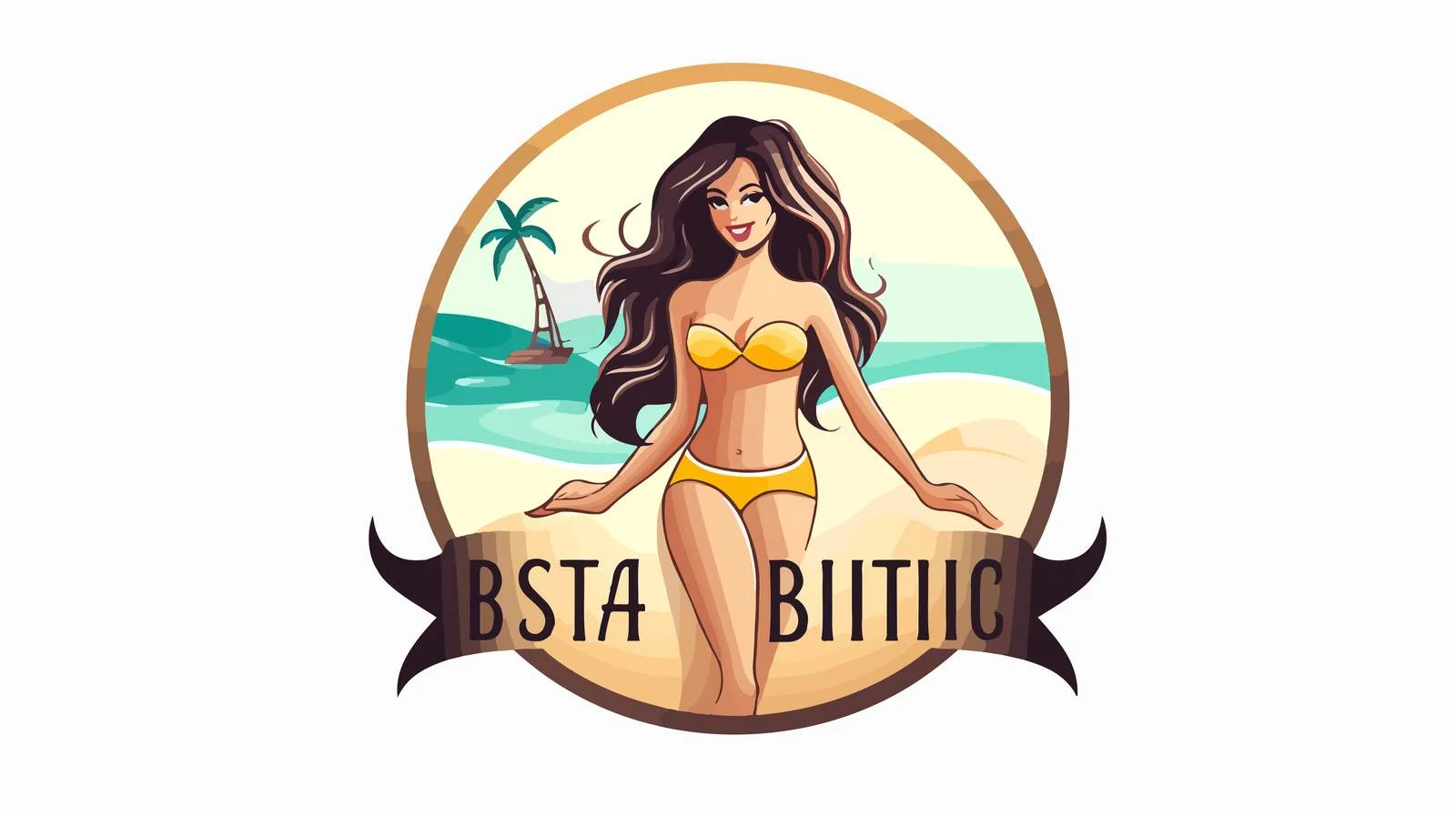 Whimsical Bikini Brand Logo Design — free download from Dotvec