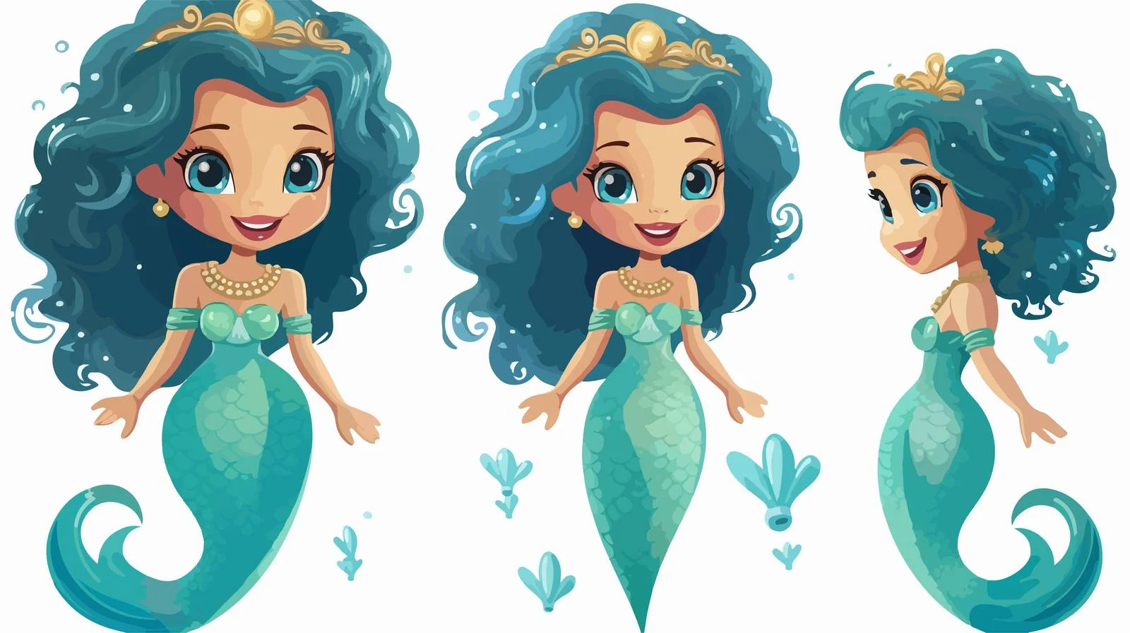 Funny Mermaid Vector Illustration — free download from Dotvec