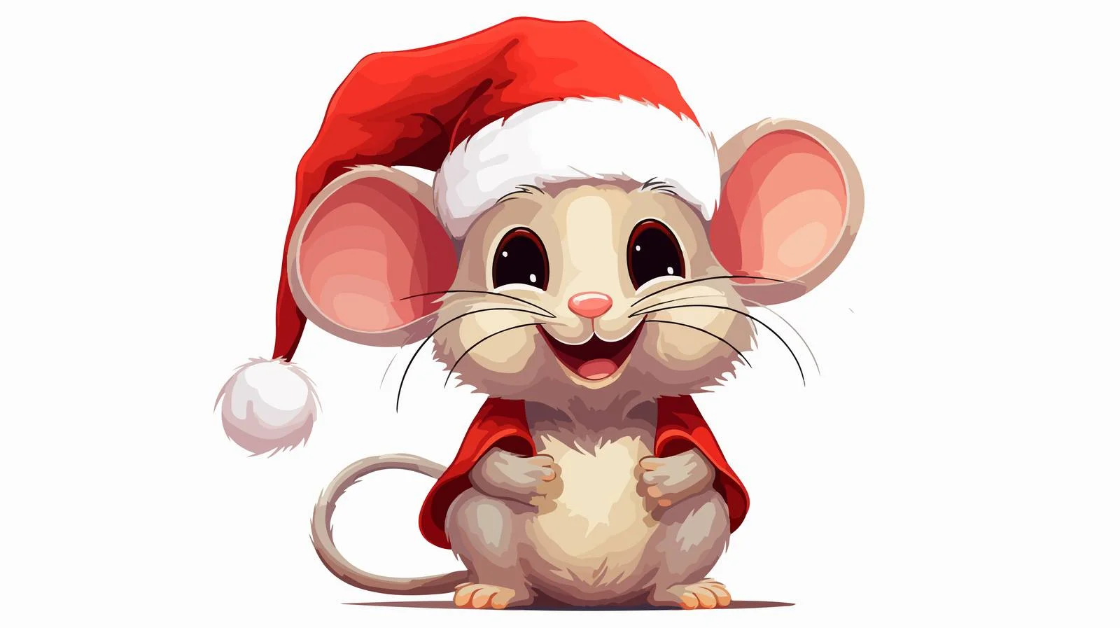 Adorable Mouse in Santa's Hat — free download from Dotvec