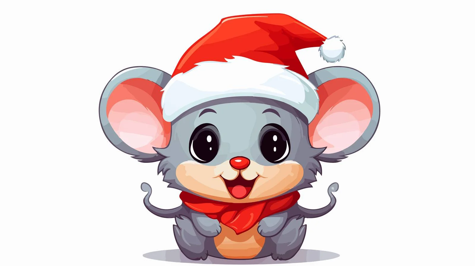 Holiday Mouse in Santa Hat — free download from Dotvec