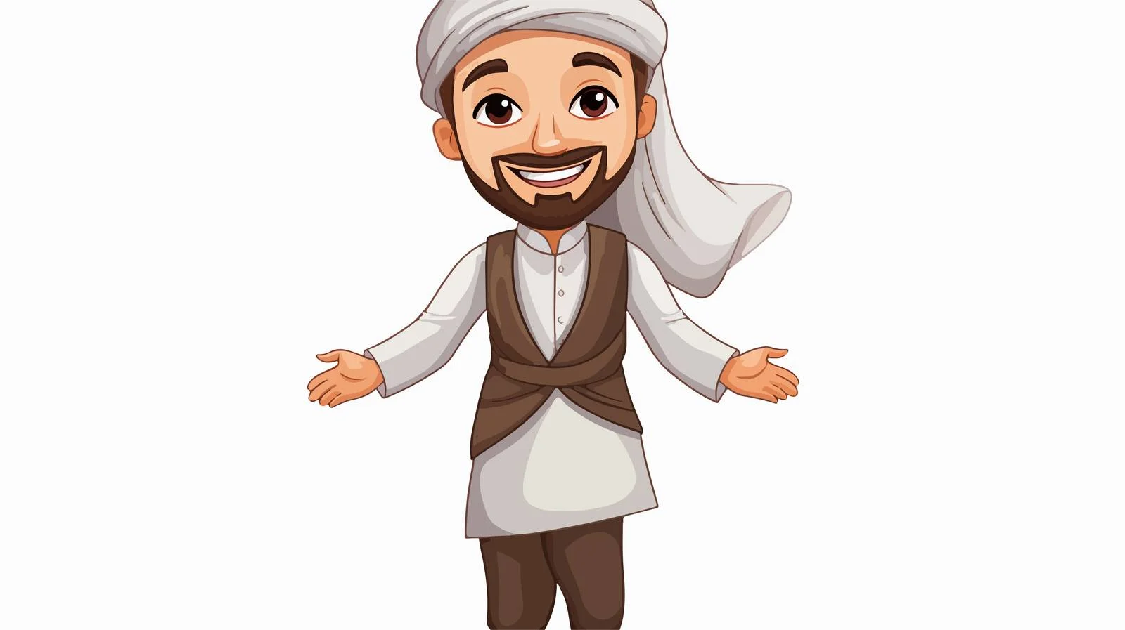 Cheerful Muslim Man in Sarung — free download from Dotvec