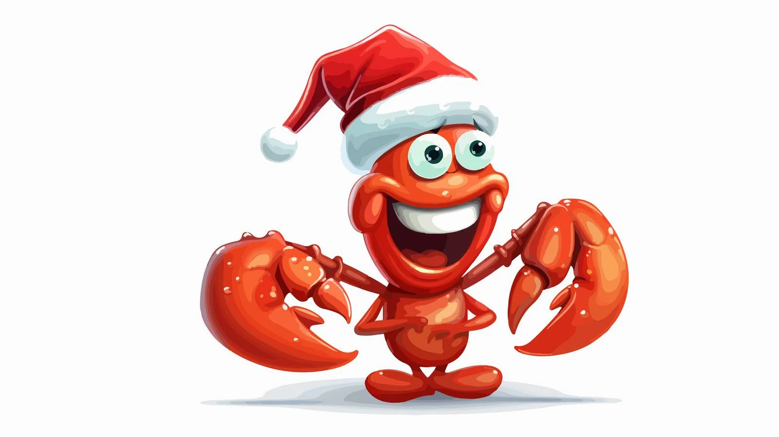 Cheerful Lobster in Santa Hat — free download from Dotvec