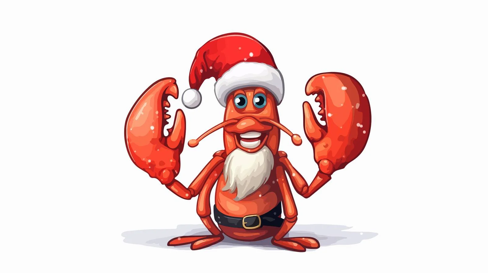 Cheerful Lobster in Santa Hat — free download from Dotvec