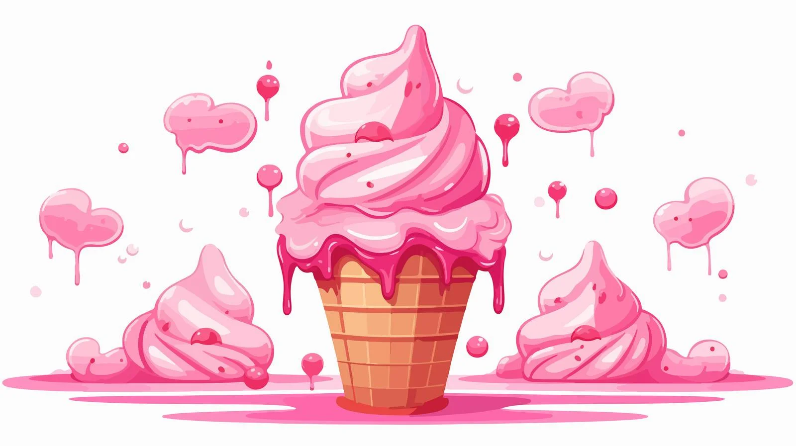 Playful Pink Ice Cream Mishap — free download from Dotvec