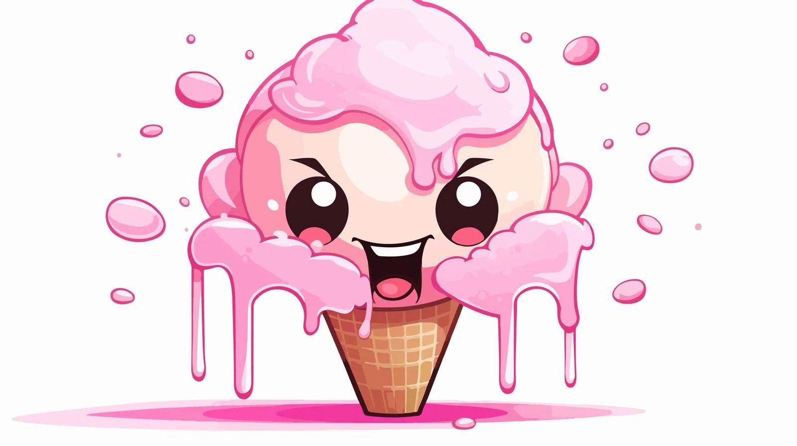 Playful Pink Ice Cream Vector Illustration — free download from Dotvec