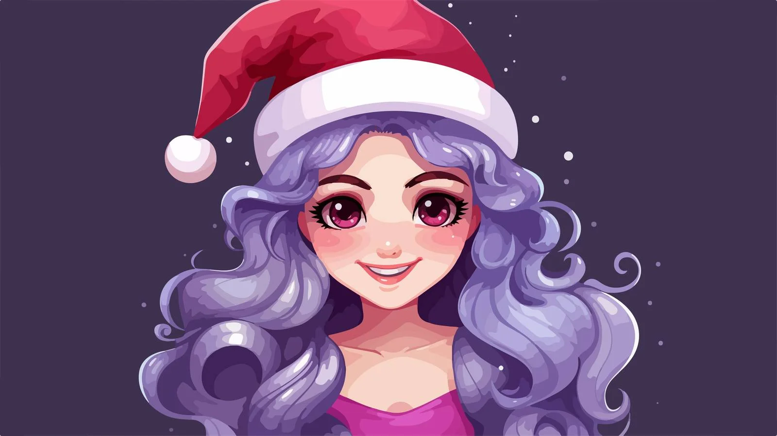 Whimsical Santa Mermaid with Purple Hair — free download from Dotvec