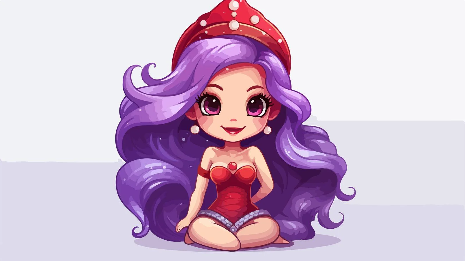 Whimsical Santa Hat Mermaid — free download from Dotvec