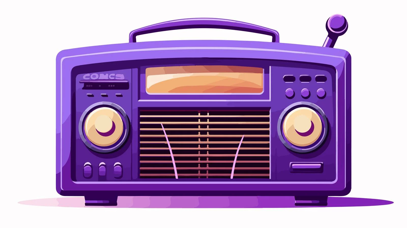 Vintage Cute Purple Radio Vector Illustration — free download from Dotvec