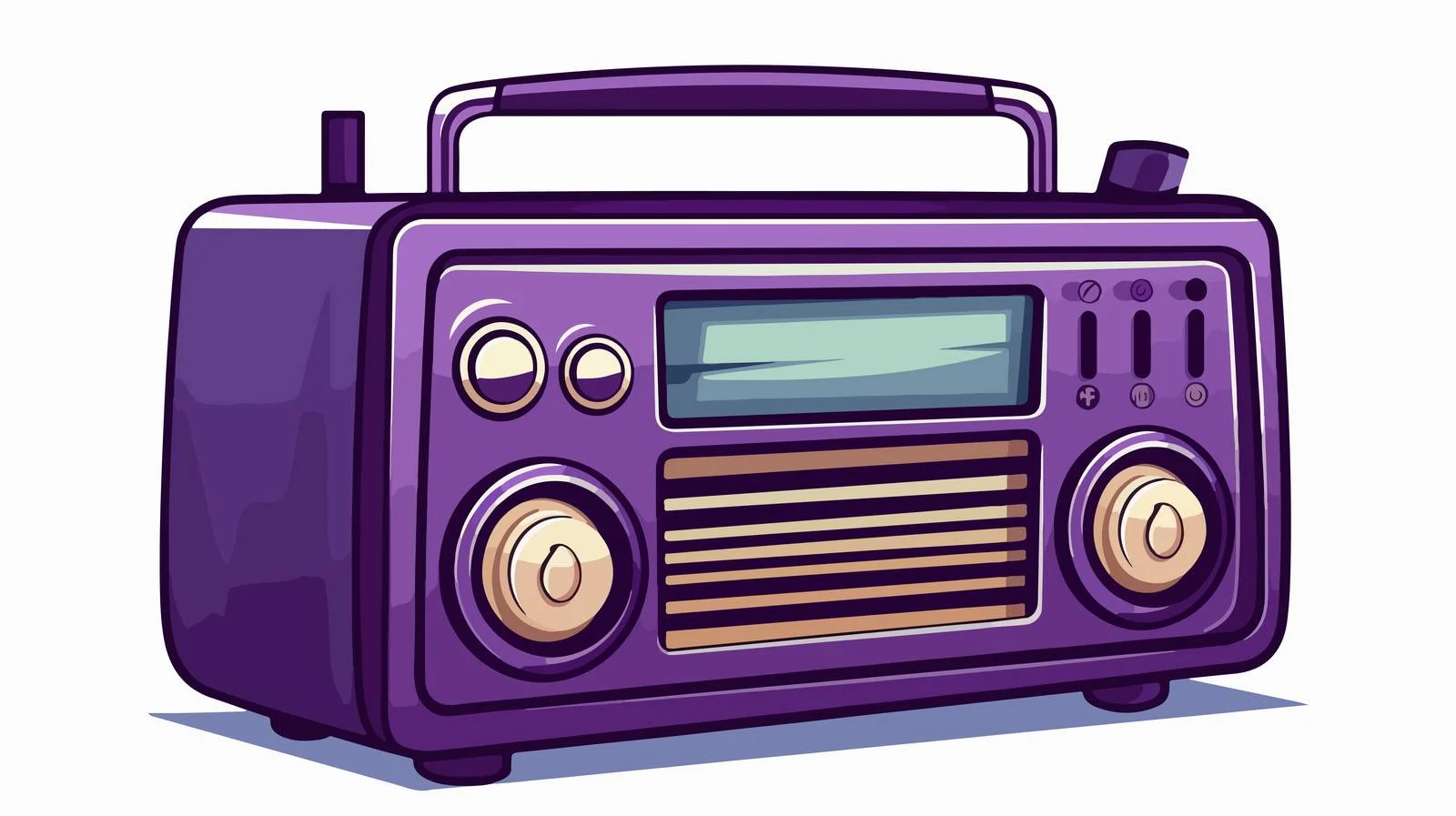 Vintage Purple Radio Vector Illustration — free download from Dotvec
