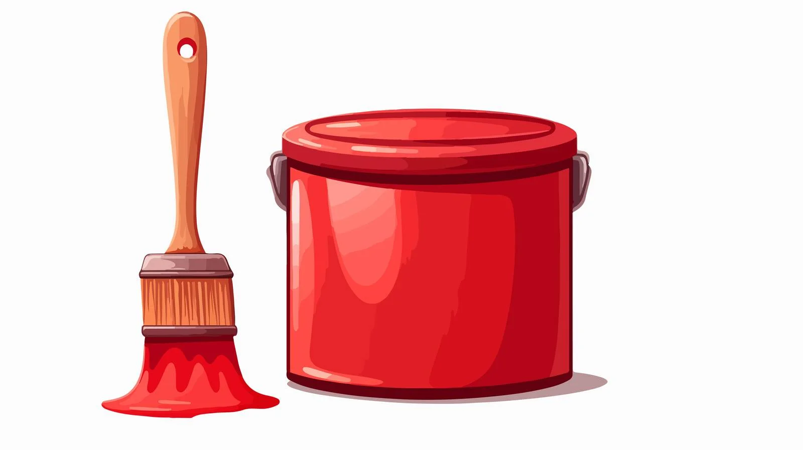Playful Paintbrush and Can Cartoon Illustration — free download from Dotvec