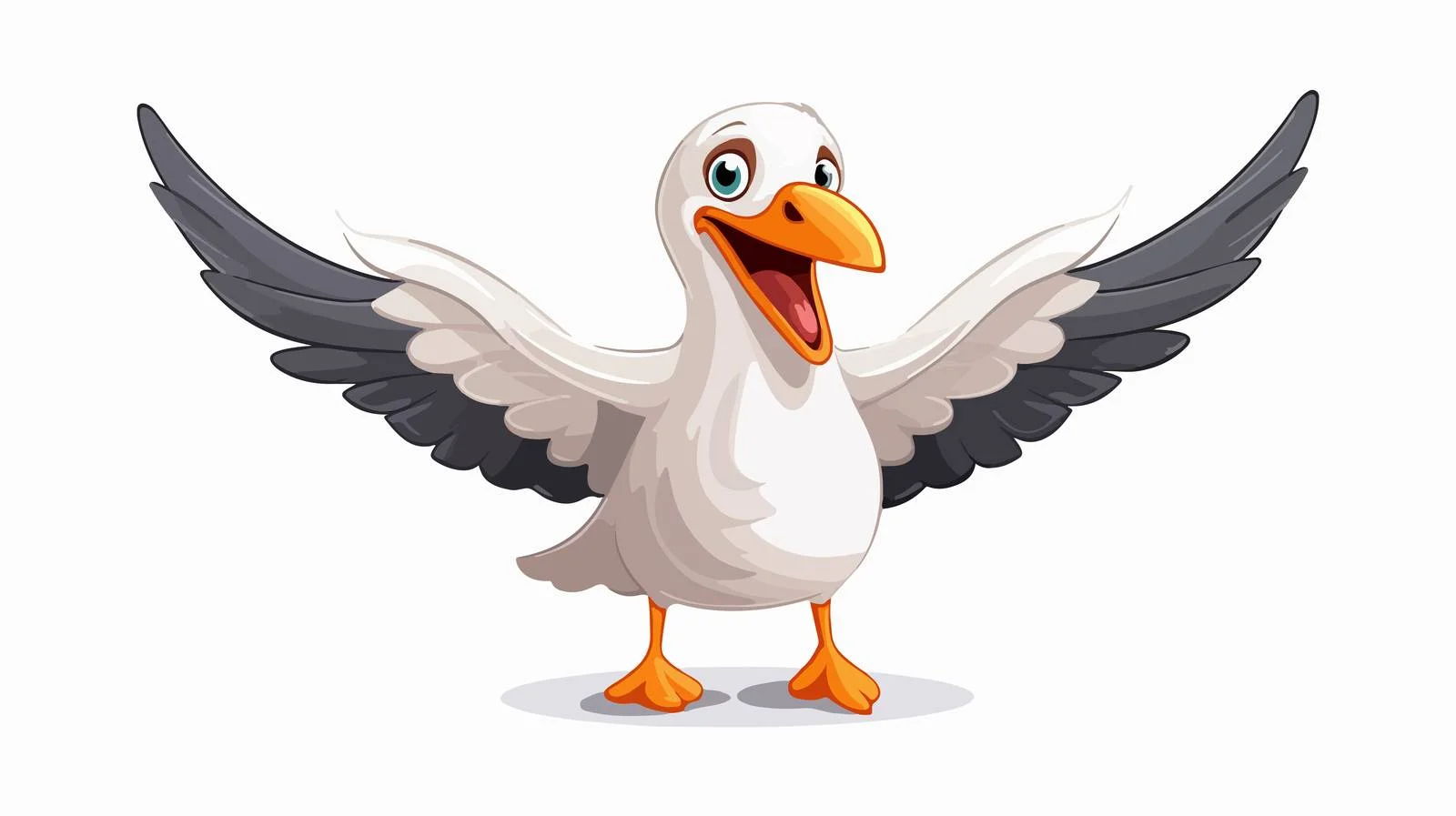 Cheerful Seagull in Flight — free download from Dotvec