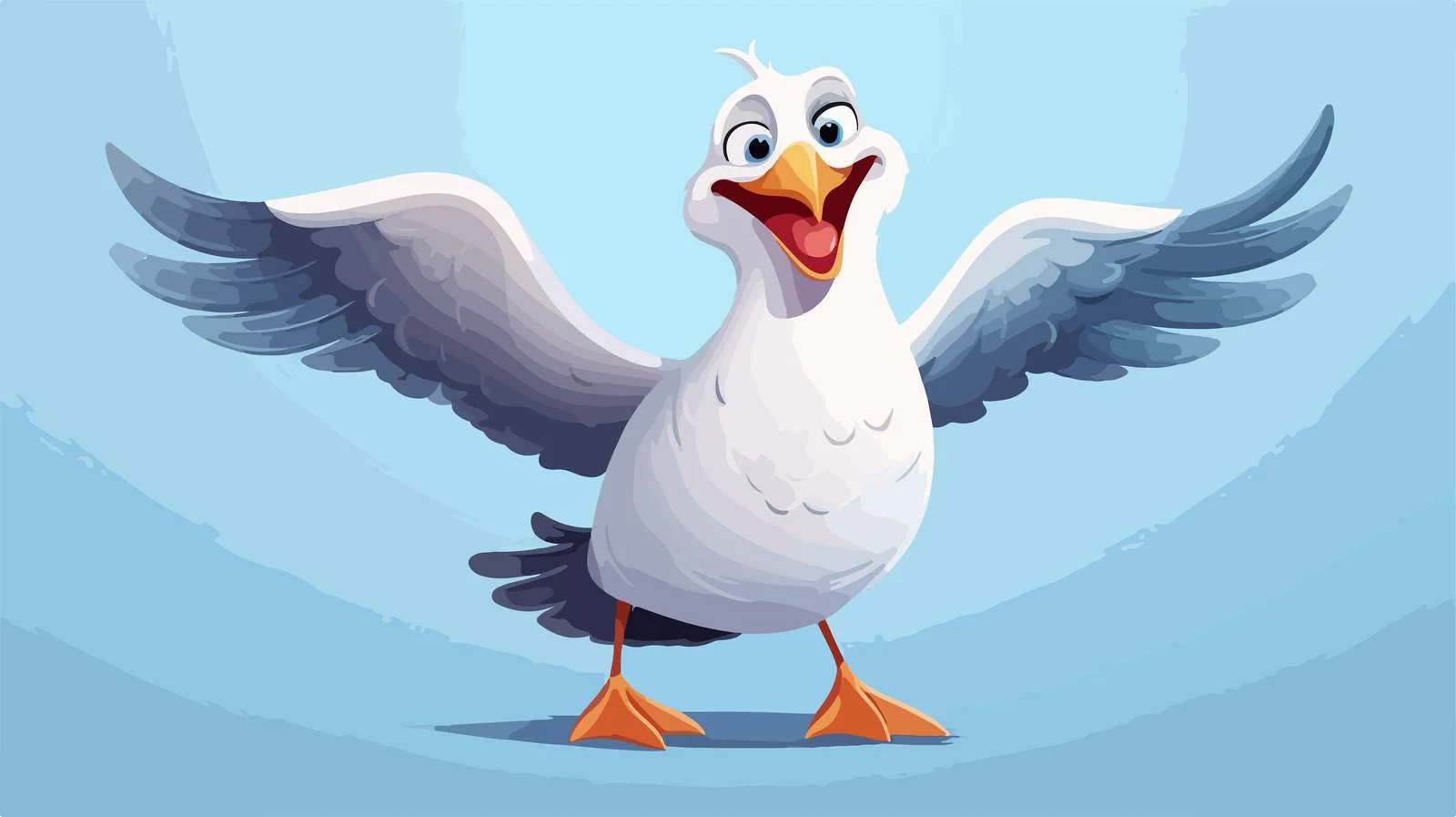 Happy Seagull Flying Joyfully — free download from Dotvec