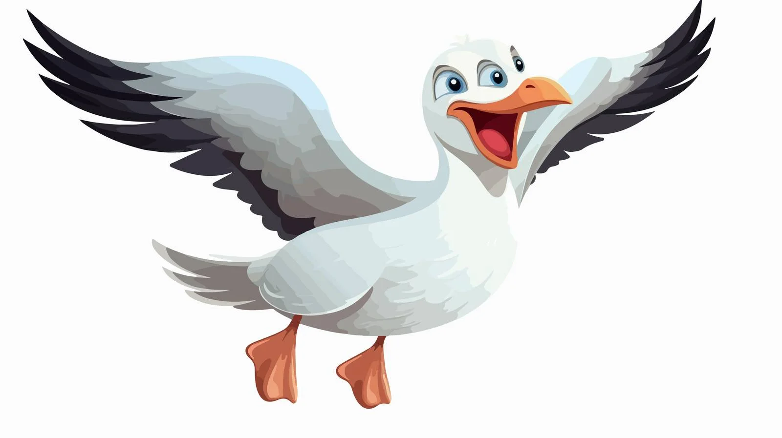 Joyful Seagull in Flight — free download from Dotvec