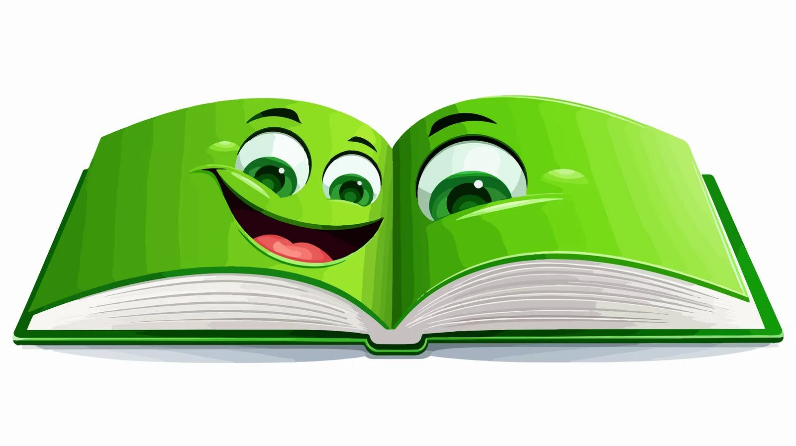 Funny Smiling Green Book Vector Illustration — free download from Dotvec