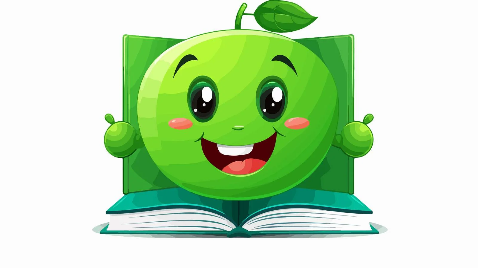 Whimsical Green Book Vector Illustration — free download from Dotvec