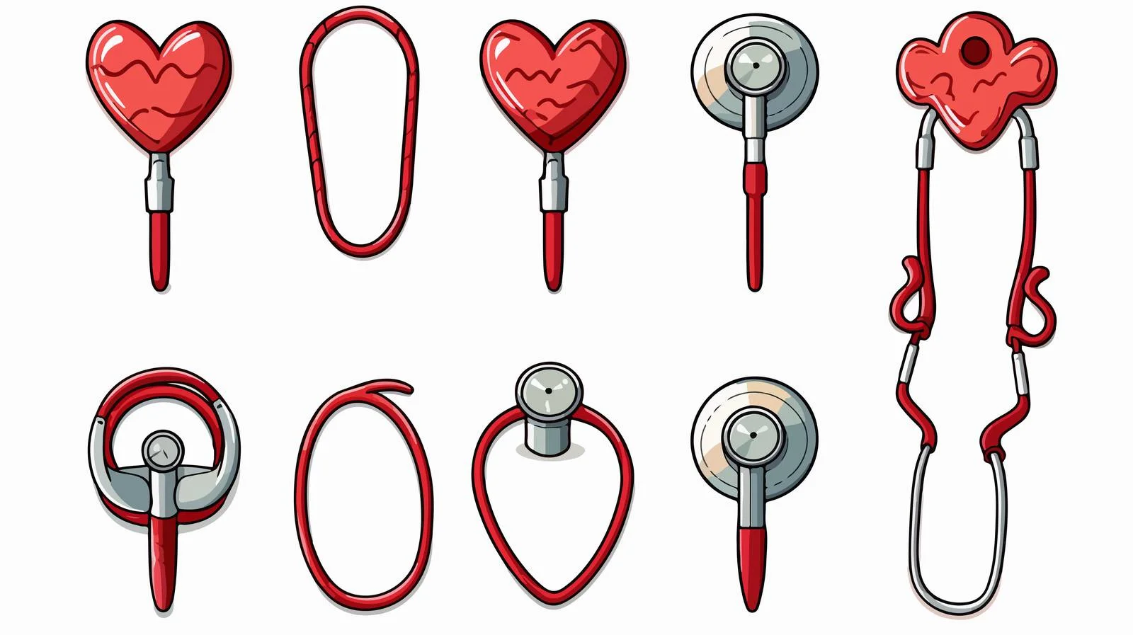 Cheerful Stethoscopes for Cartoon Doctor — free download from Dotvec