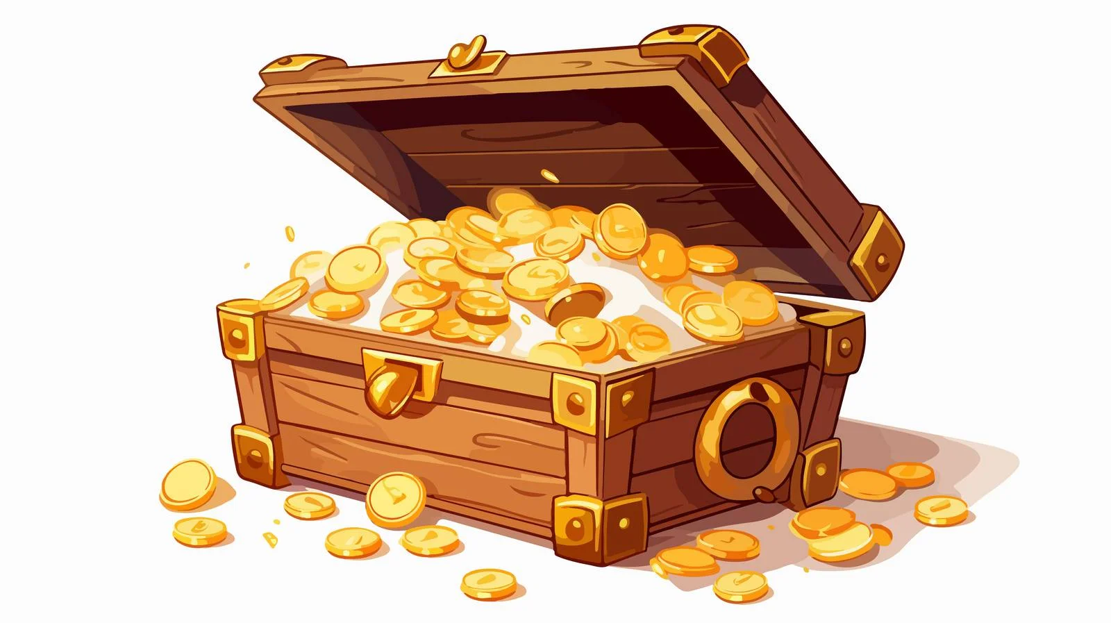 Whimsical Treasure Chest Filled with Gold — free download from Dotvec