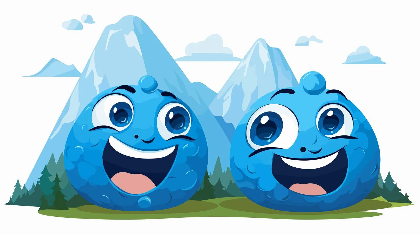 Cheerful Blue Mountain Duo — free download from Dotvec