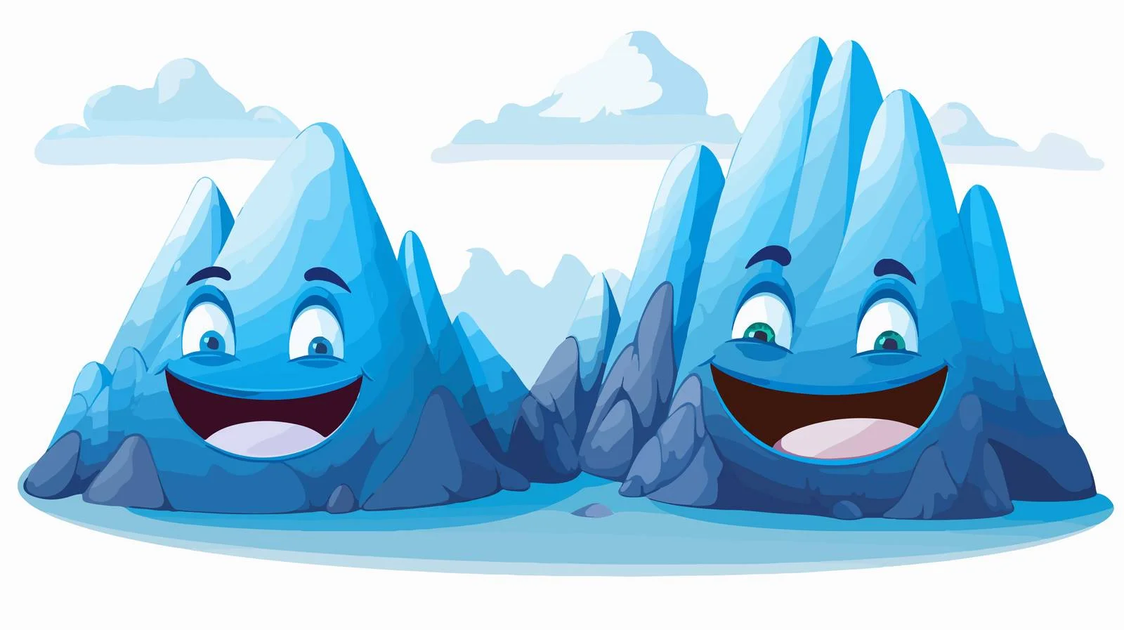 Blue Mountain Smiling Happily — free download from Dotvec