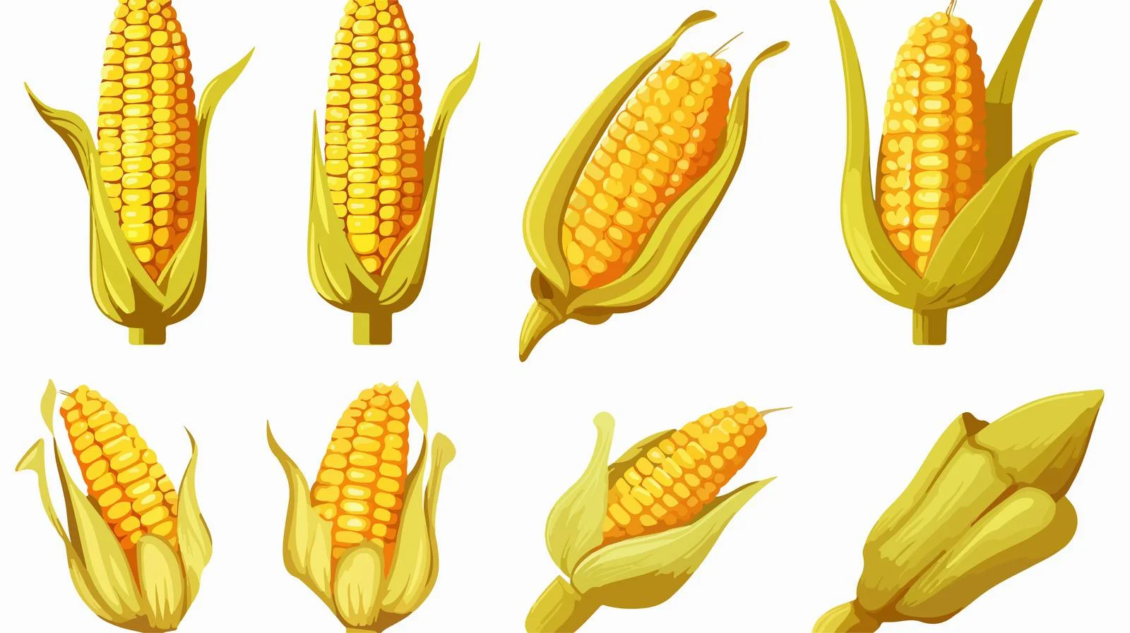 Funny Yellow Corn Vector Illustration — free download from Dotvec