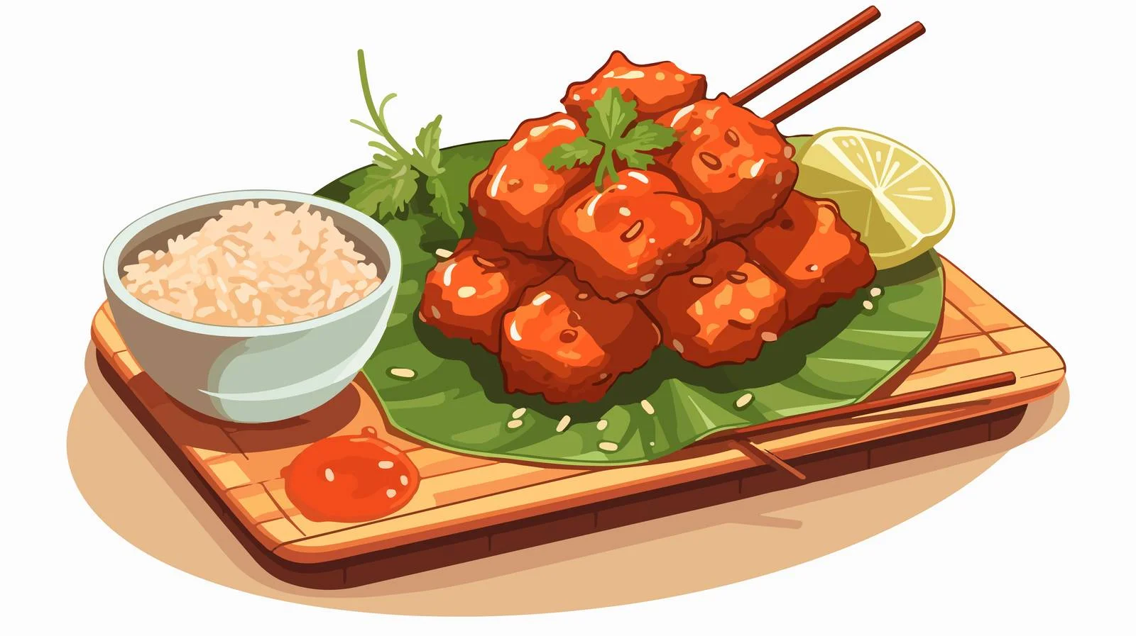 Delicious Sate Madura with Lontong — free download from Dotvec