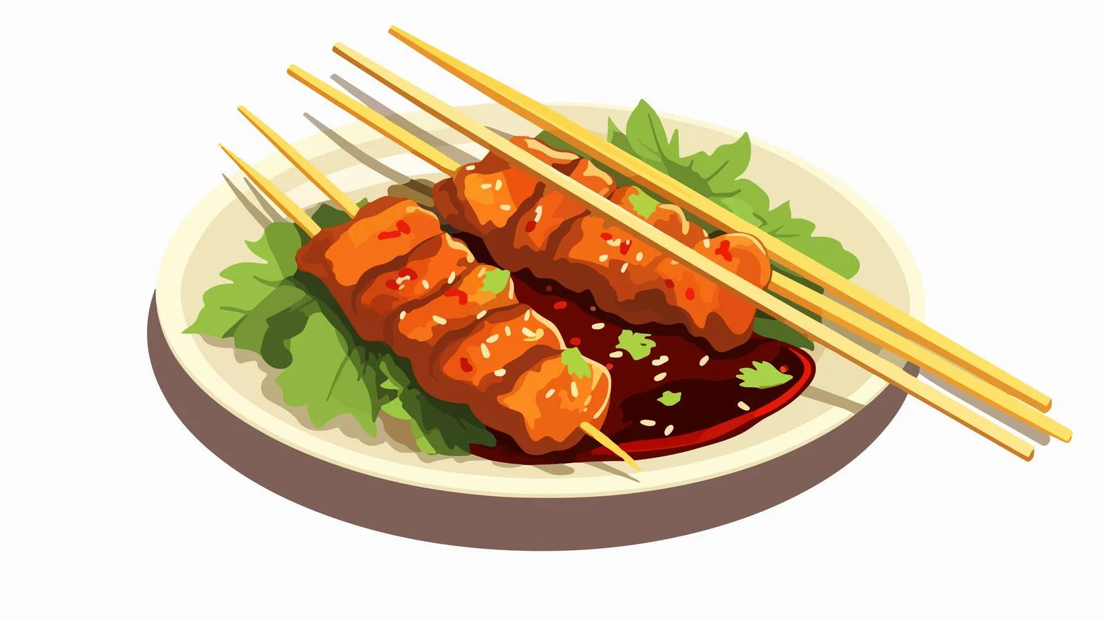 Delicious Sate Madura with Lontong — free download from Dotvec