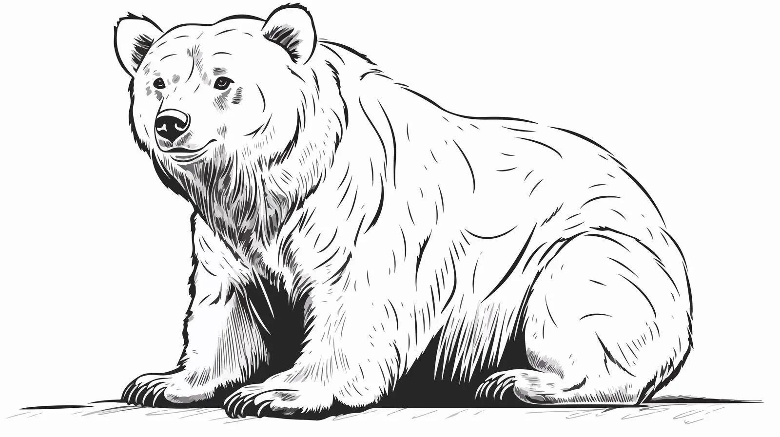 Charming Bear Engraving Sketch — free download from Dotvec