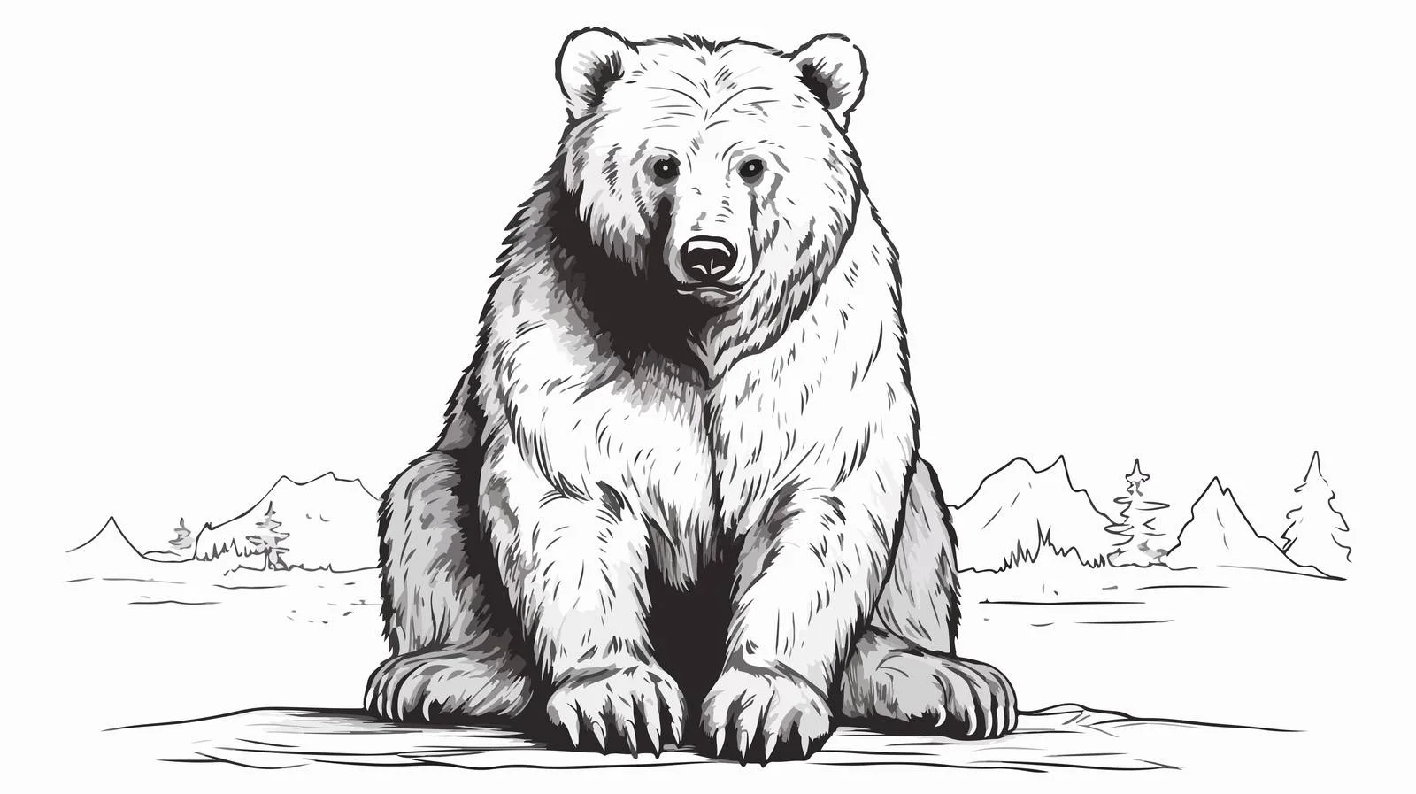 Hand-Drawn Cute Bear Engraving Sketch — free download from Dotvec