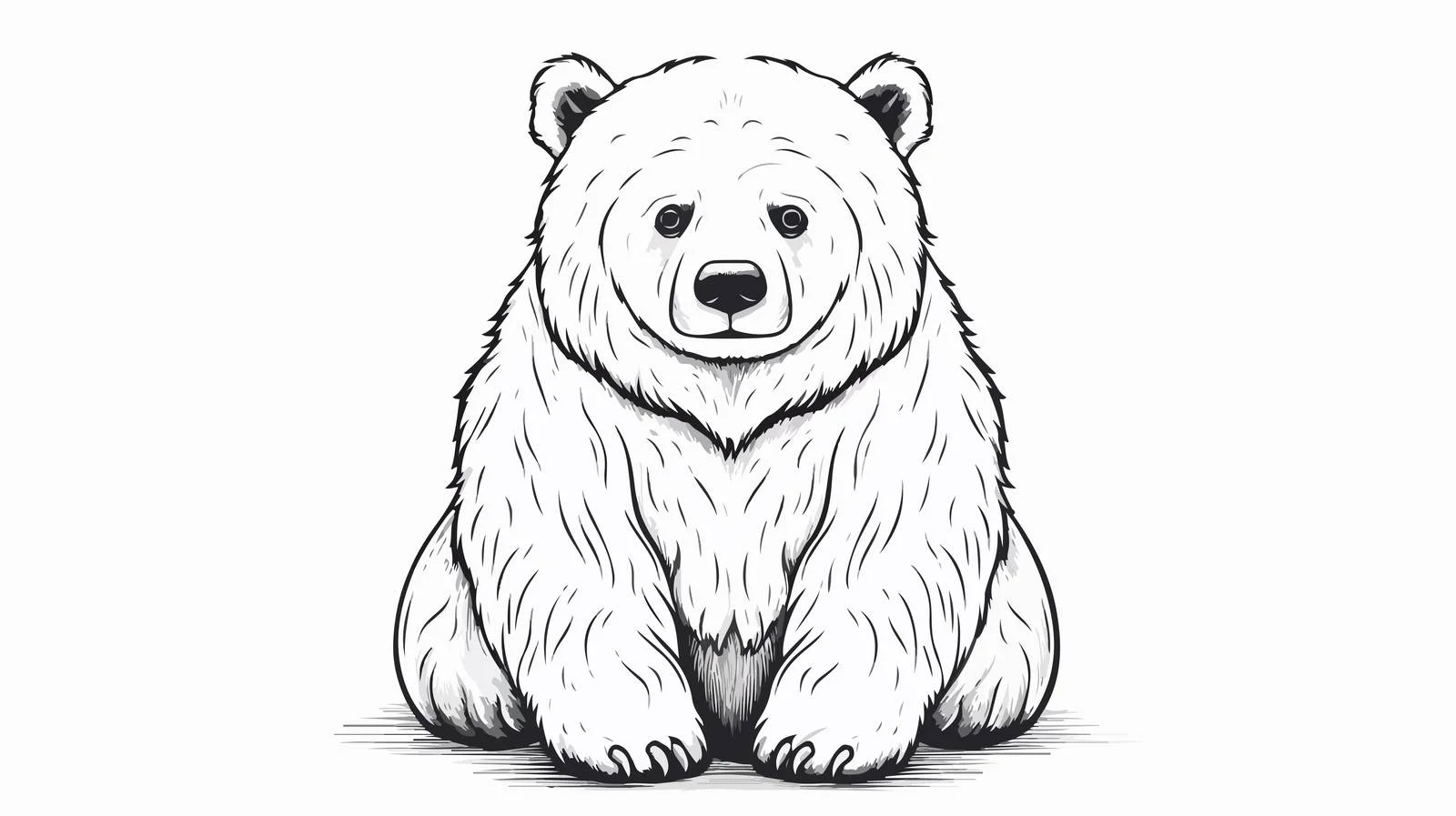 Charming Bear Doodle Sketch — free download from Dotvec