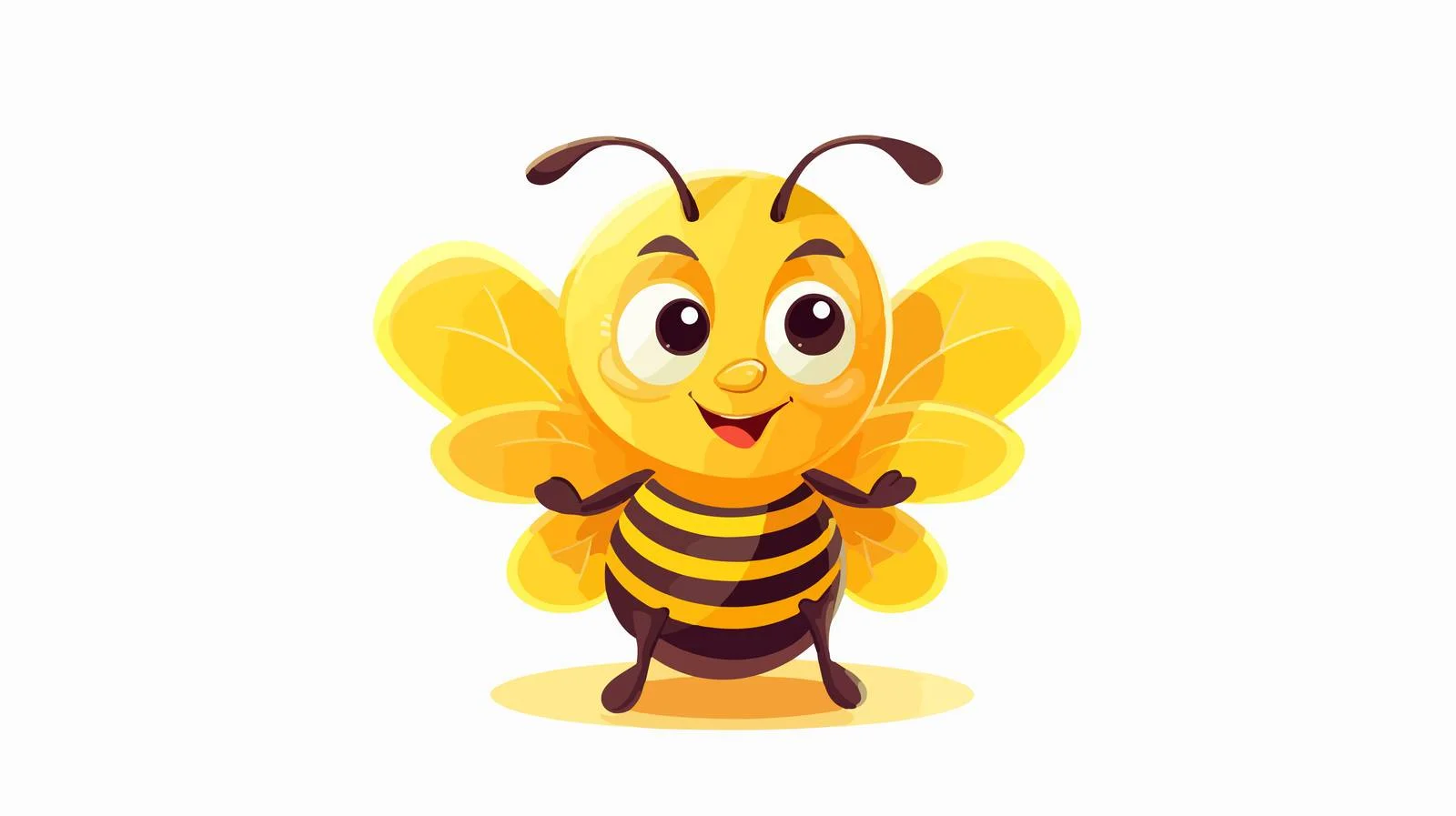Bee Cartoon Hexagon Character Illustration — free download from Dotvec