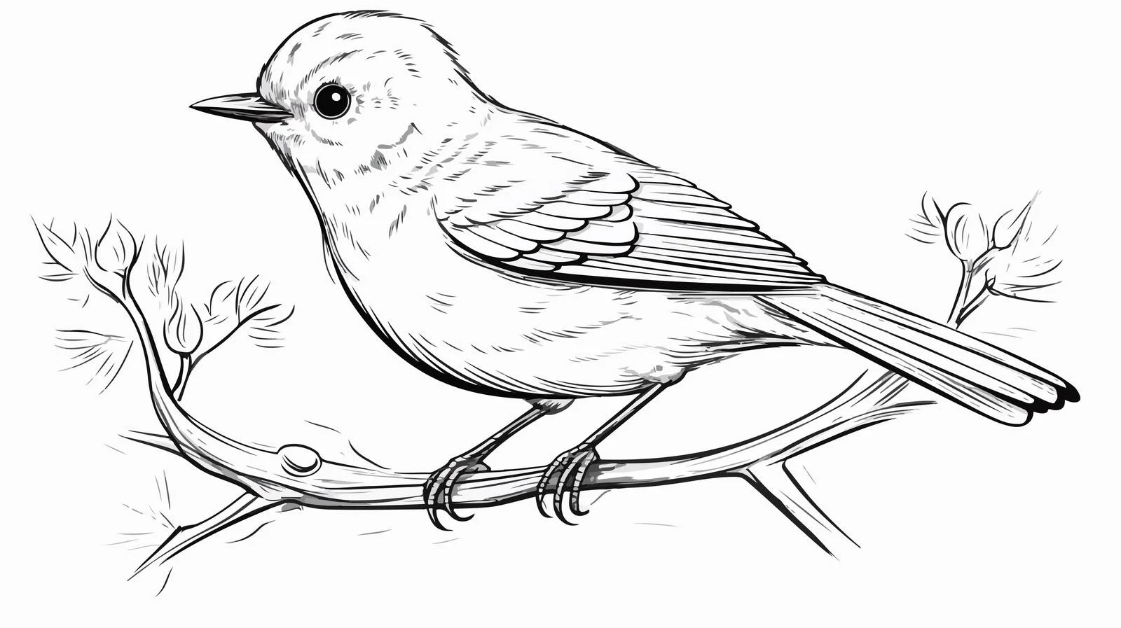 Charming Bird Sketch Illustration — free download from Dotvec