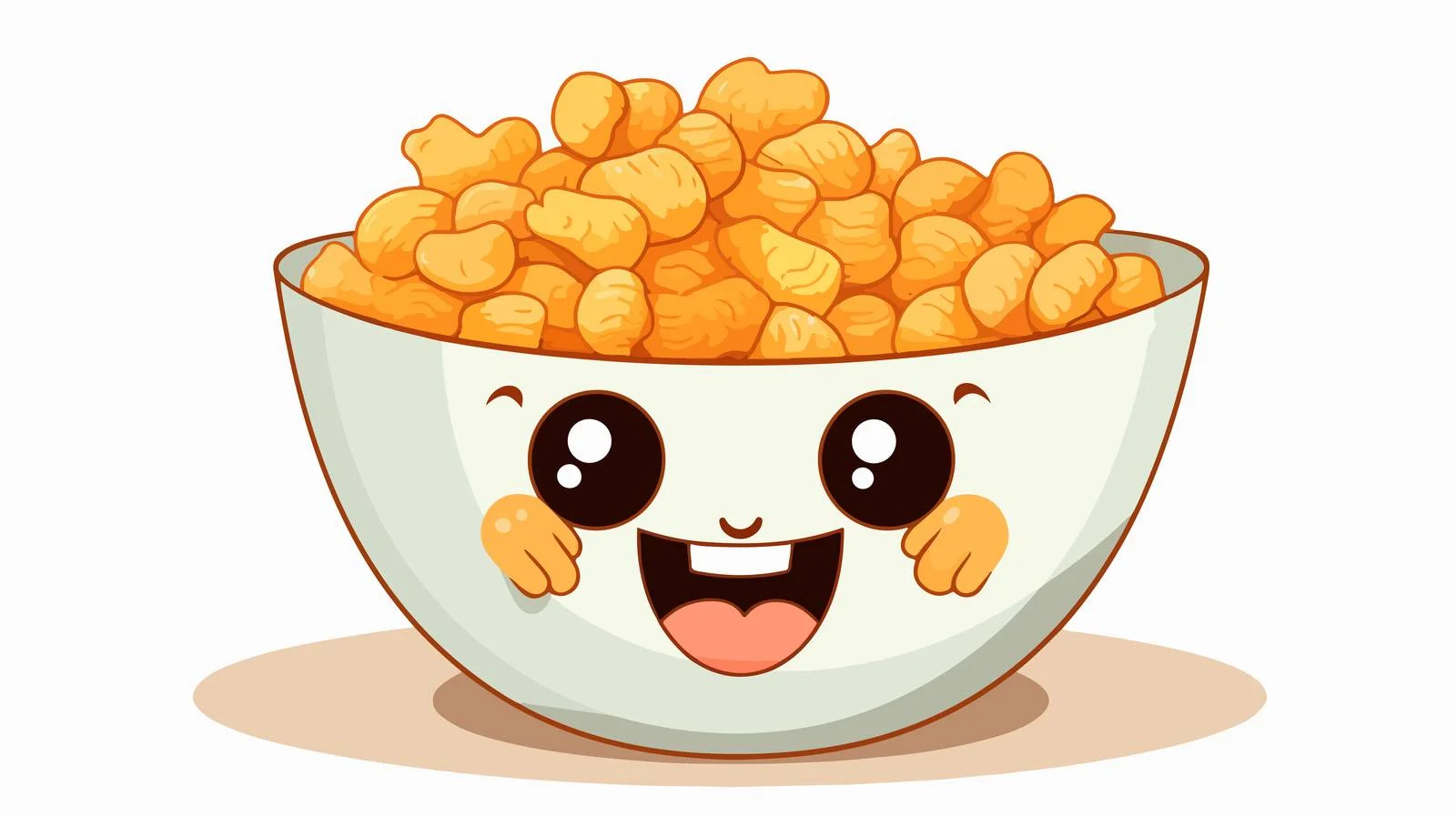 Adorable Cereal Bowl Cartoon Character Vector — free download from Dotvec