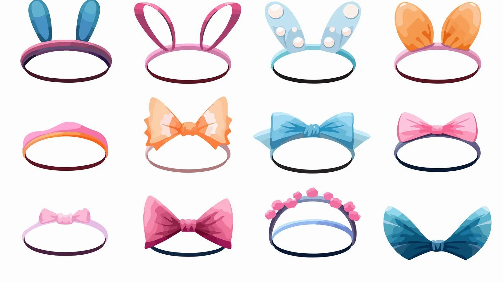 Bunny Ears Headbands: Easter Collection — free download from Dotvec