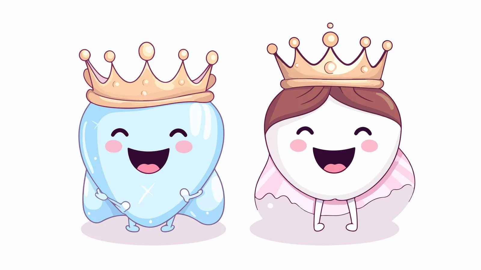 Adorable Cartoon Milk Teeth with Bow — free download from Dotvec