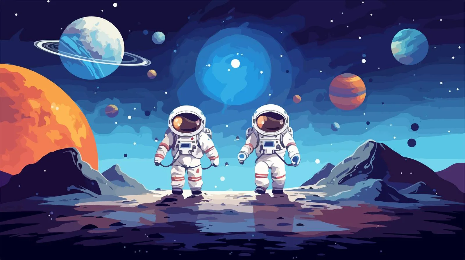 Adorable Space Astronauts Exploration — free download from Dotvec