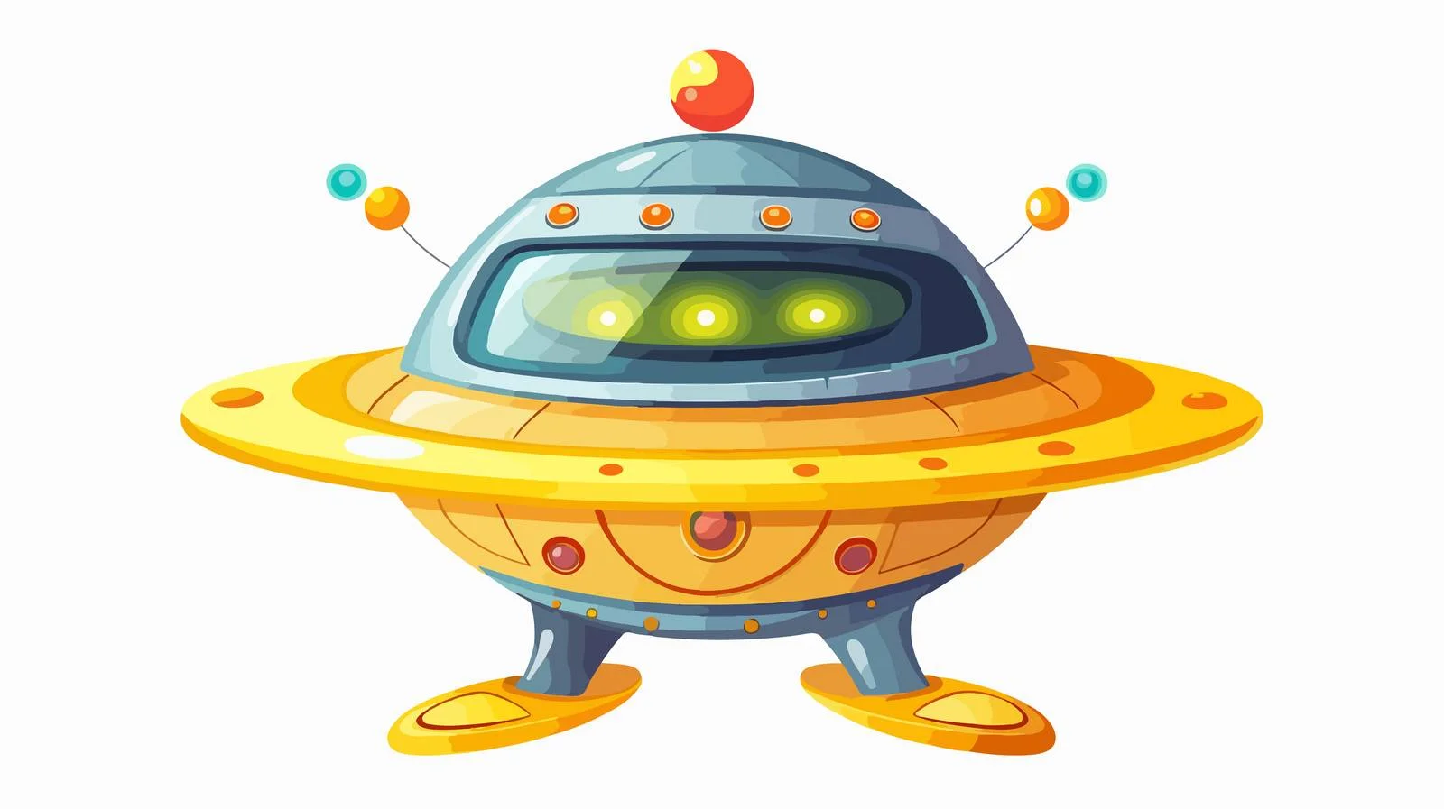 Adorable Alien Spaceship Illustration — free download from Dotvec