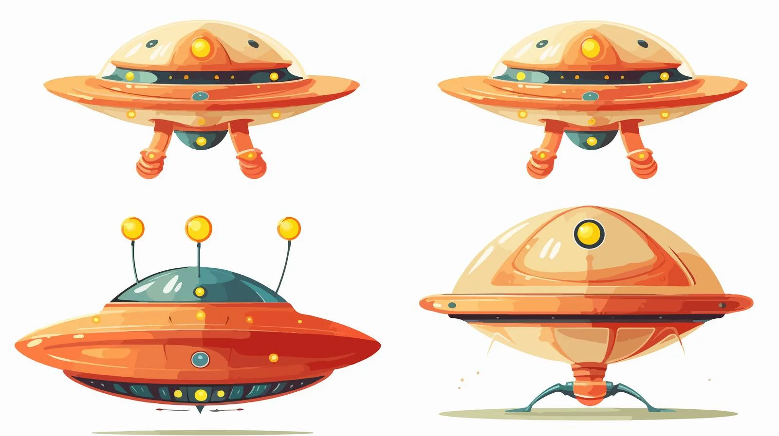 Cute Cartoon Alien Spacecraft — free download from Dotvec