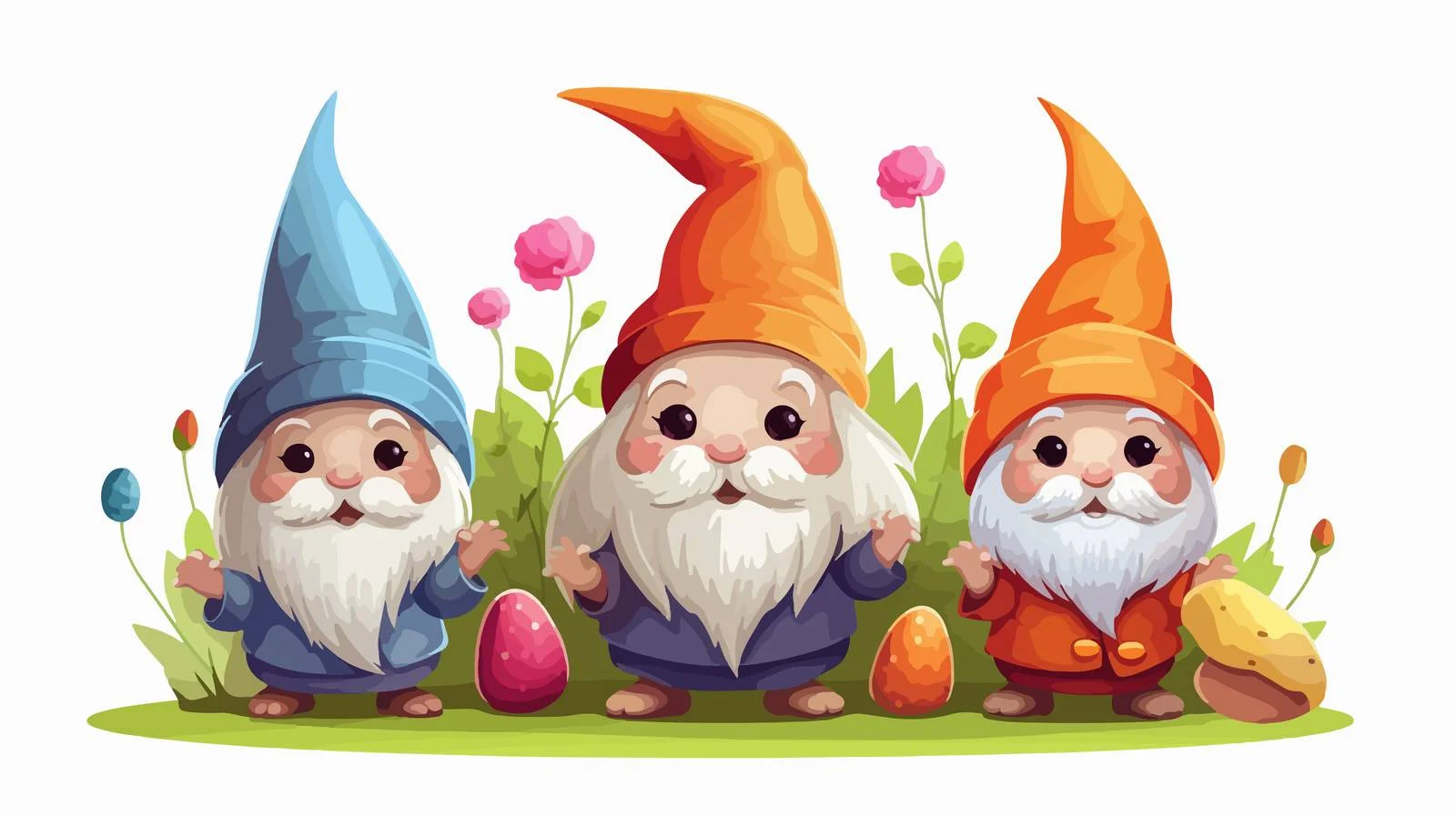 Adorable Gnome Bunny Carrot Holders — free download from Dotvec